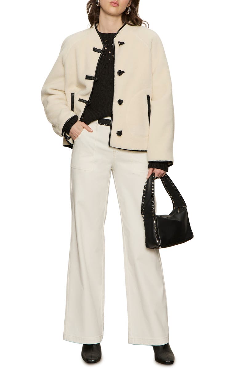 Sanctuary Powder Faux Shearling Jacket, Alternate, color, Chalk White
