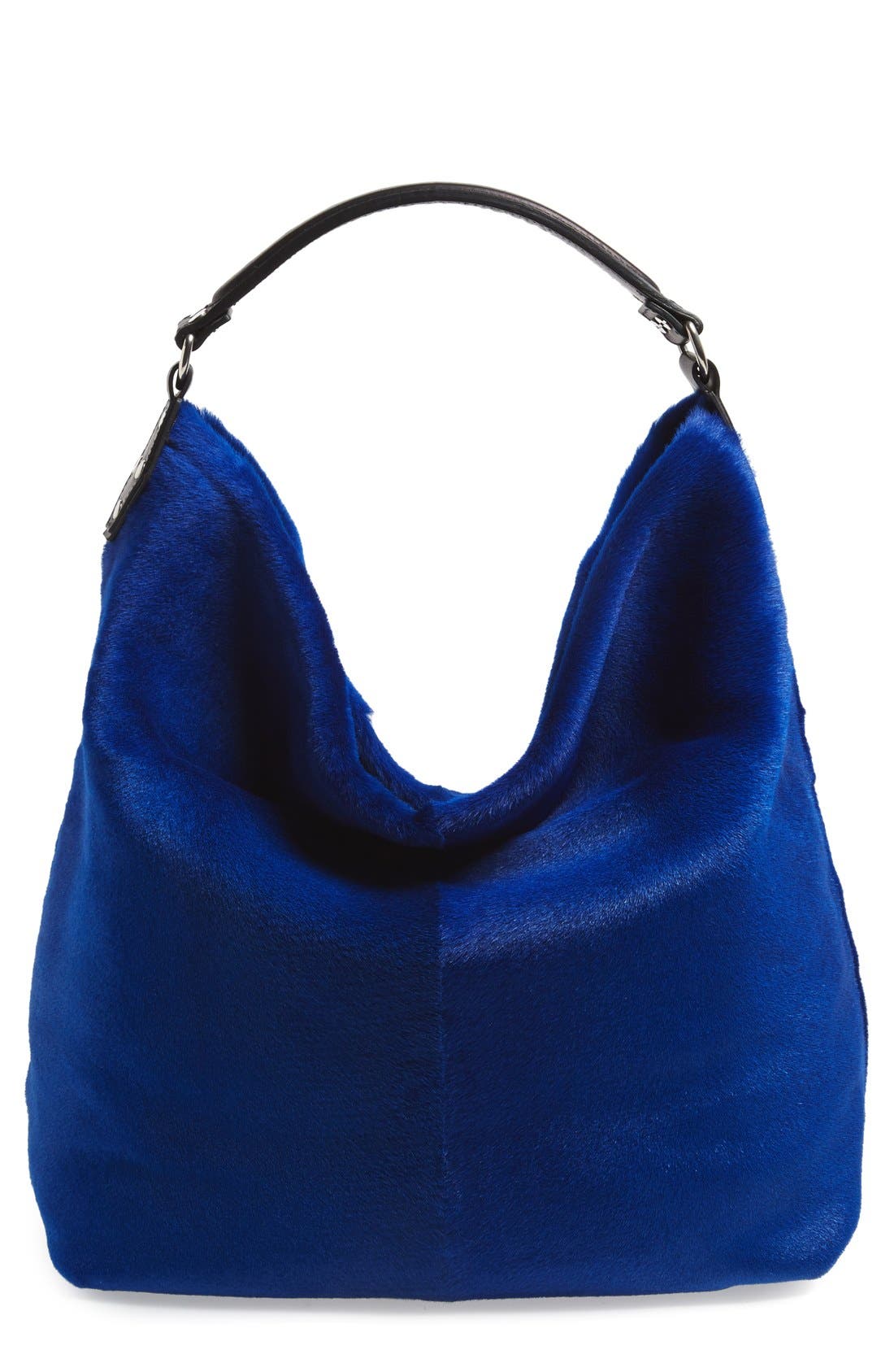 Genuine Shearling Hobo, Main, color, COBALT BLUE