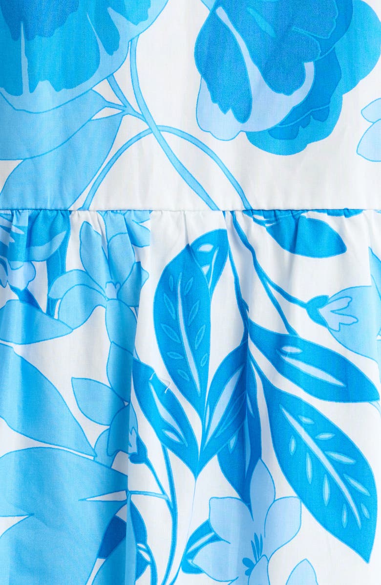 SUGARLIPS Darien Floral Kass Ruffle Minidress, Alternate, color, Wht-Blues-Combo