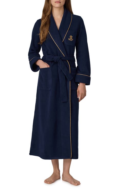 Shawl Collar Fleece Long Robe