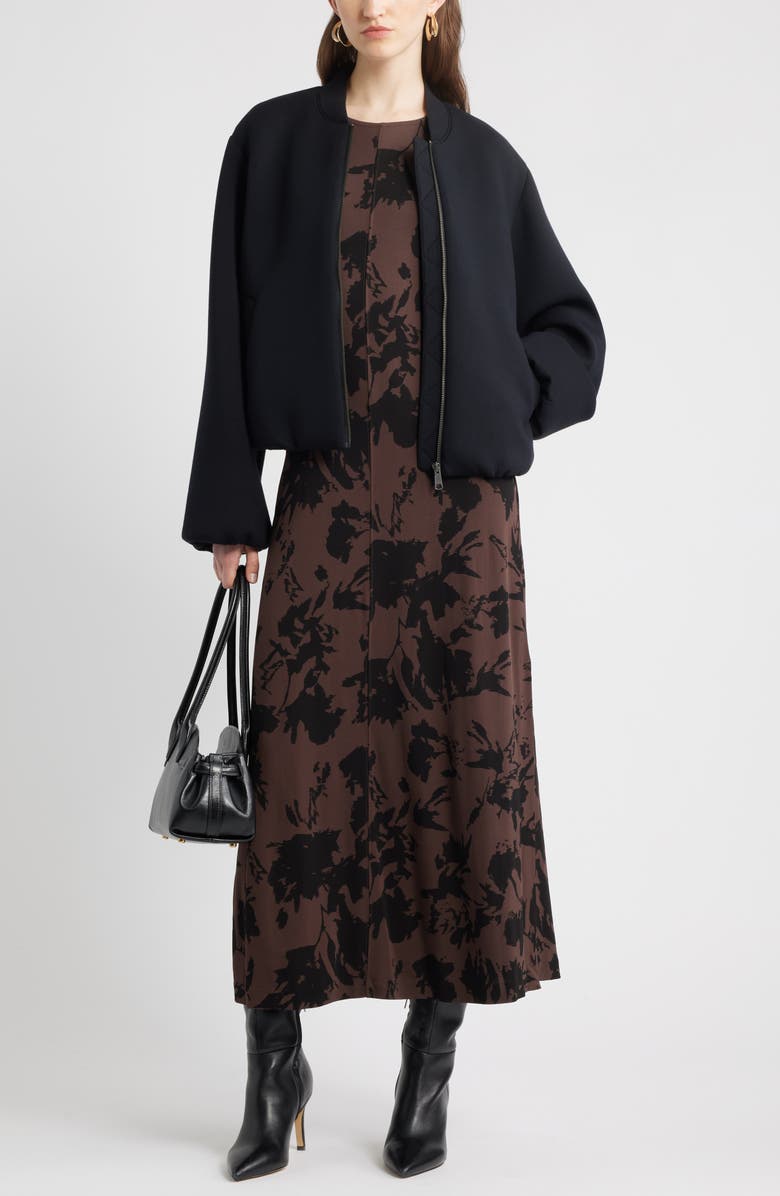 Nordstrom Dolman Sleeve Maxi Dress, Alternate, color, Brown Coffee Char Floral