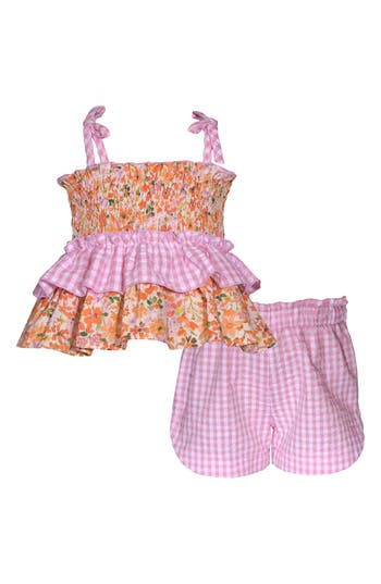 Shop Bonnie Jean Kids' Bow Shoudler Tank & Shorts Set In Pink