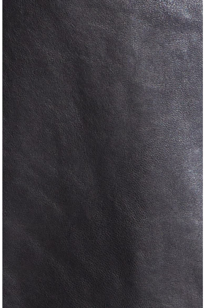 Nissi Leather Coat, Alternate, color, BLACK