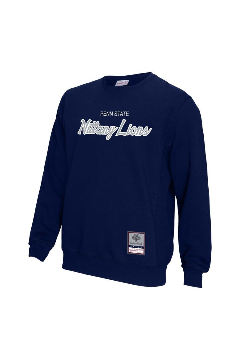 Men's Mitchell & Ness  Navy Penn State Nittany Lions Elite Script Pullover Sweatshirt, Alternate, color, Navy