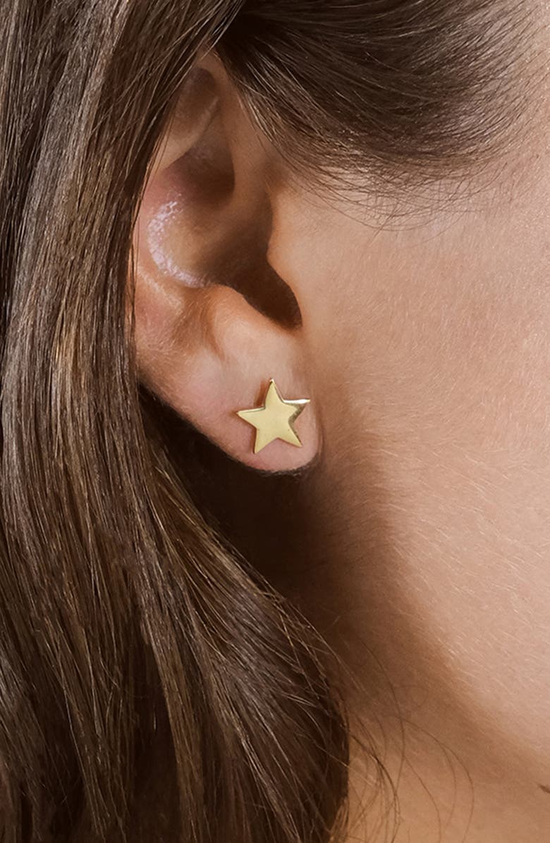 Sterling Forever Star Stud Earrings, Alternate, color, Gold