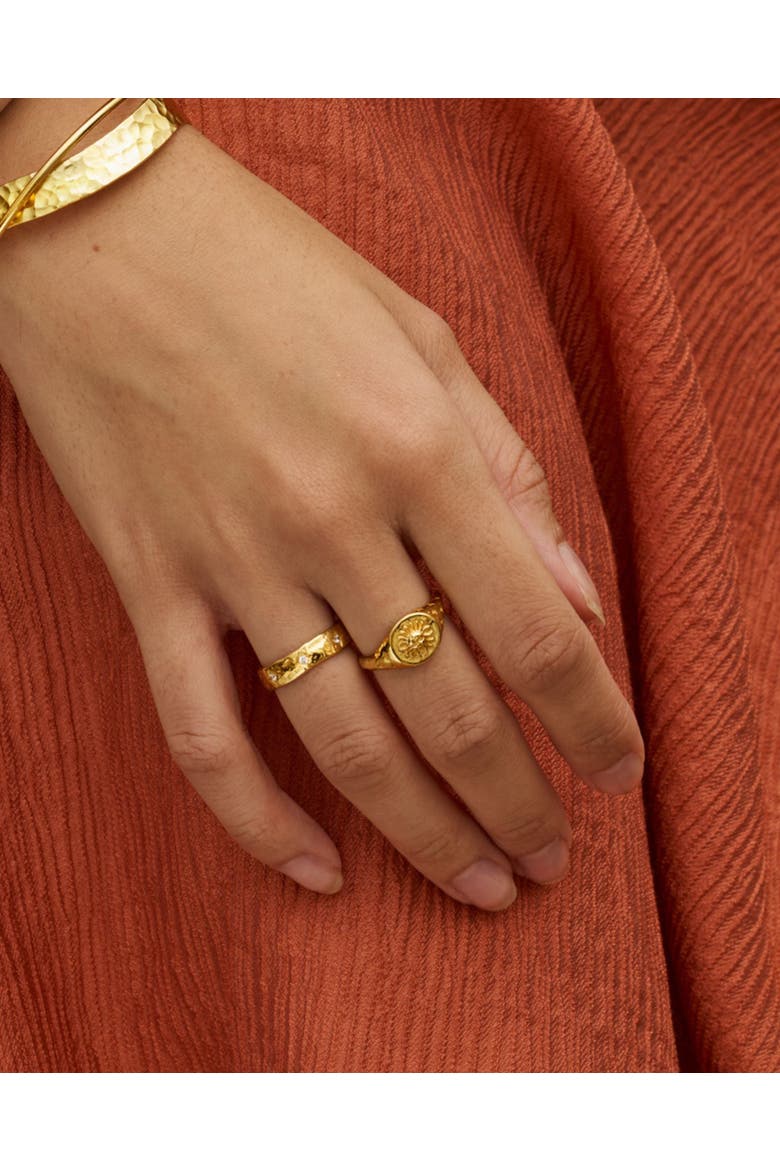 Sunray Signet Ring, Alternate, color, Gold