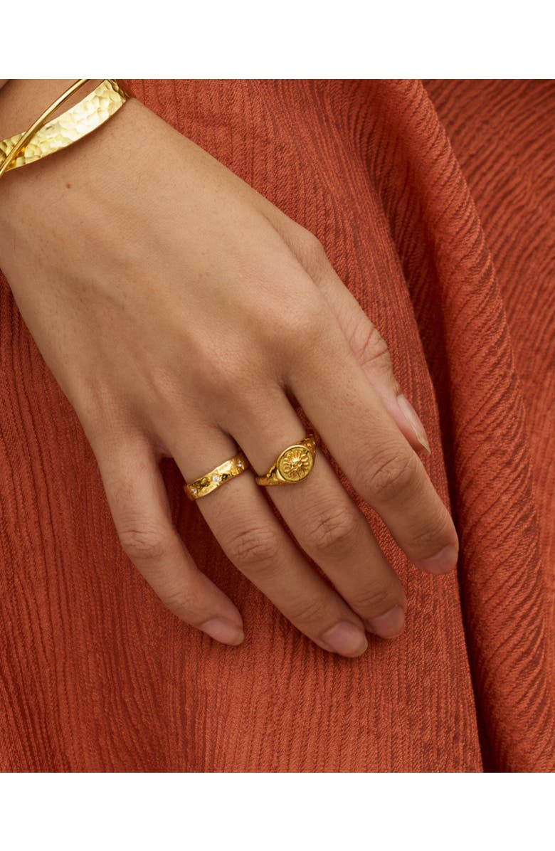 Ottoman Hands Sunray Signet Ring, Alternate, color, Gold