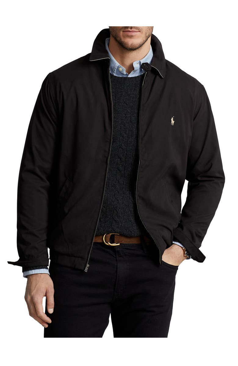 Polo Ralph Lauren Big & Tall Microfiber Windbreaker, Main, color, Black