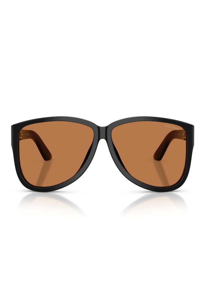 61mm Pilot Sunglasses, Main, color, BLACK/ BROWN