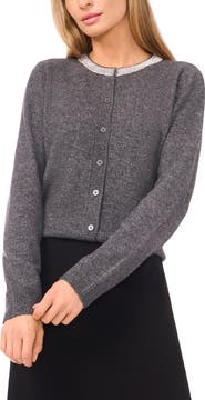 Halogen® Rhinestone Collar Cardigan