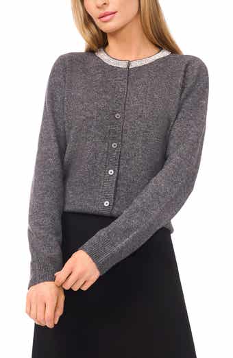 Halogen® Rhinestone Collar Cardigan