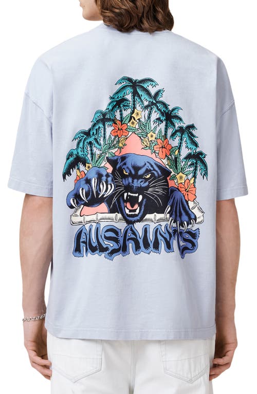 Allsaints Pounce Graphic-print T-shirt In Blue