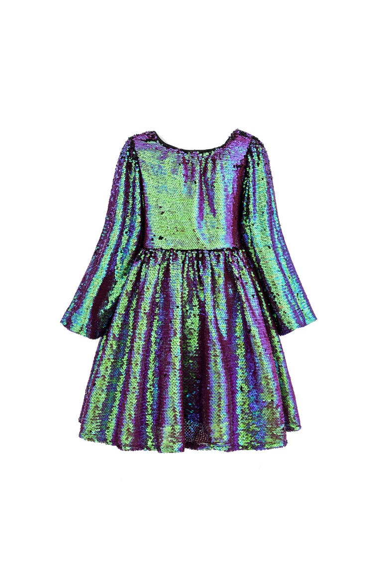 Iridescent Sequin Dress, Alternate, color, Green