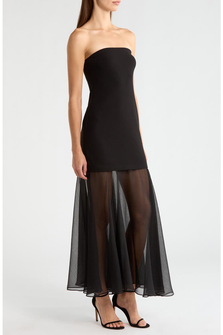 Lizet Strapless Maxi Dress, Alternate, color, BLACK