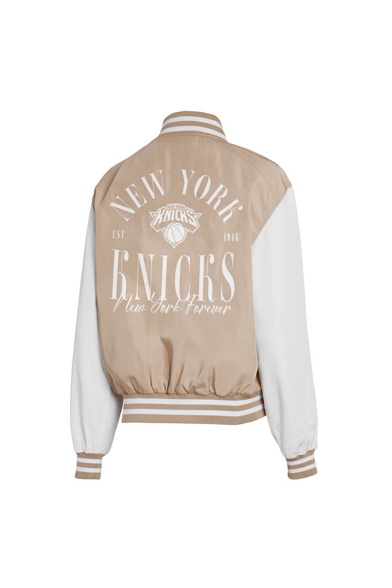 Women's WEAR by Erin Andrews  Tan New York Knicks Tonal Full-Zip Bomber Jacket, Alternate, color, Tan