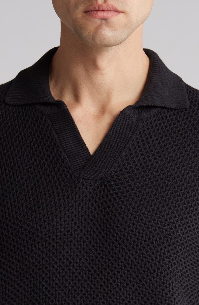 FRAME Open Knit Cotton & Silk Polo Sweater, Alternate, color, 