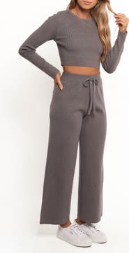 Petal & Pup Ayers Long Sleeve Rib Top & Wide Leg Pants