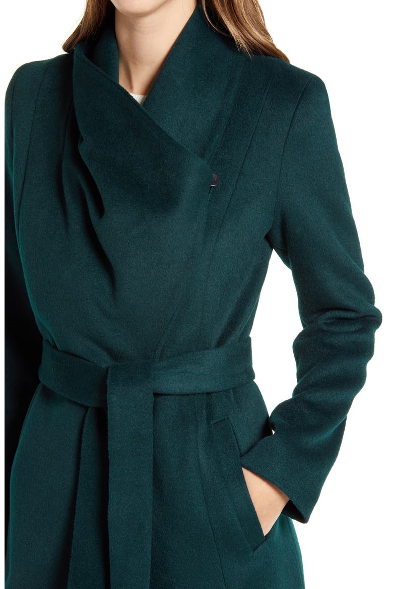 Slick Wool Blend Wrap Coat, Alternate, color, PETROLEUM