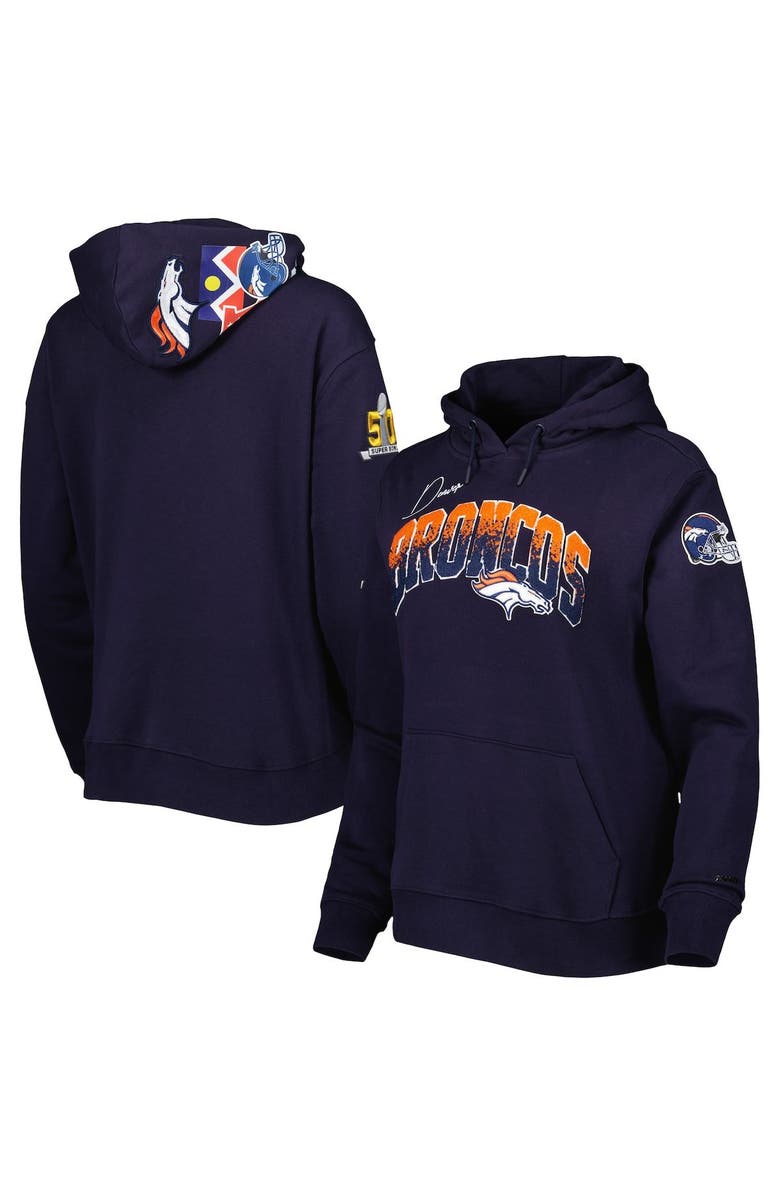 PRO STANDARD Women's Pro Standard Navy Denver Broncos Local Patch Pullover Hoodie, Main, color, Navy