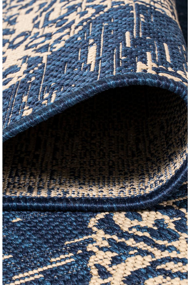 Galon Filigree Indoor/Outdoor Area Rug, Alternate, color, Navy/Beige