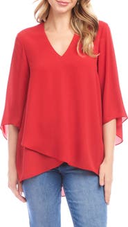 Karen Kane Asymmetrical Crepe Top