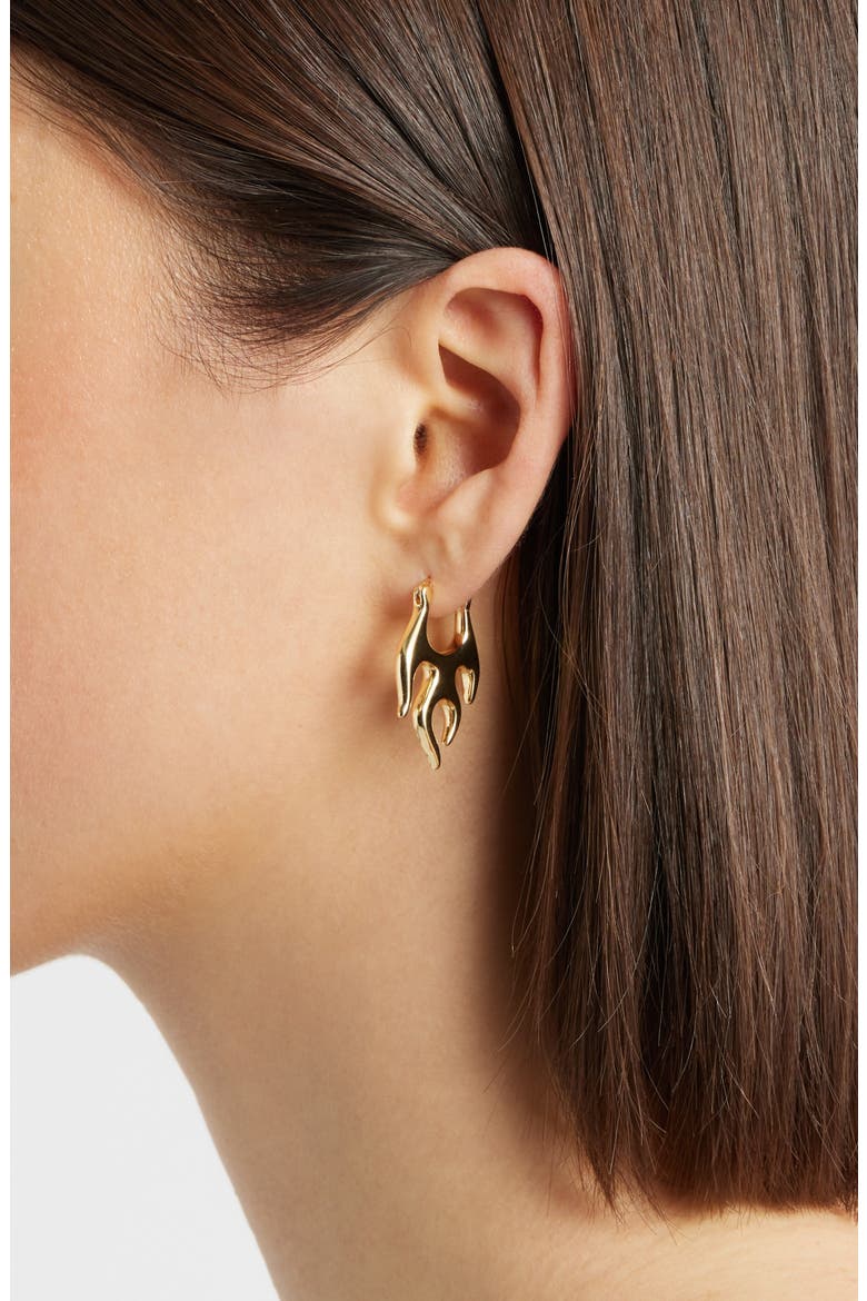 Twin Flame Earrings, Alternate, color, GOLD