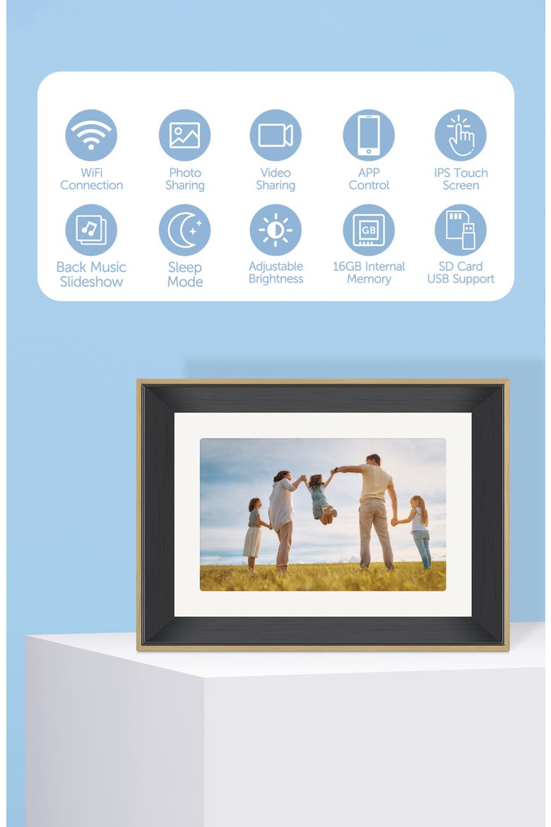 10.1" Smart WiFi Digital Photo Frame, Alternate, color, Black