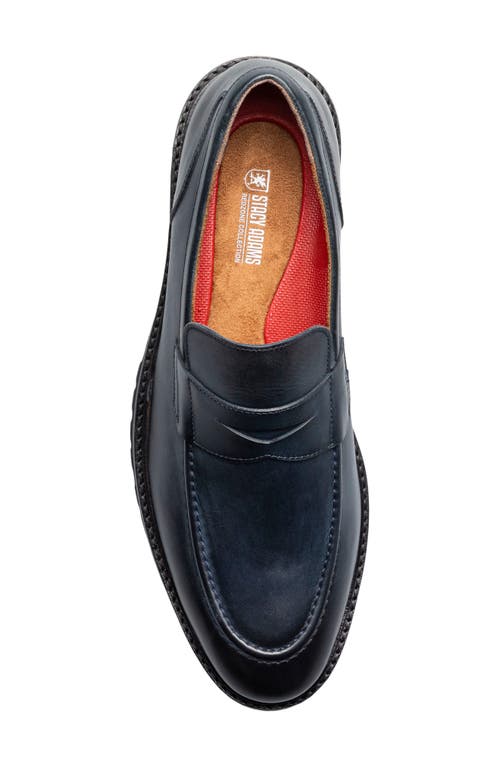 Stacy Adams Hazleton Apron Toe Lugged Penny Loafer In Blue