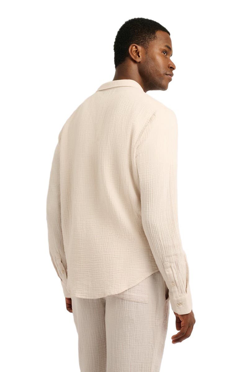 Onia Cotton Gauze Long Sleeve Shirt, Alternate, color, Stone