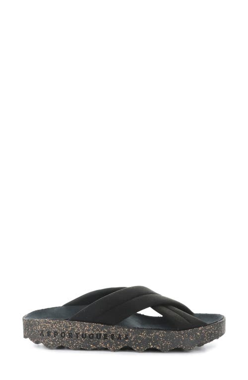 Asportuguesas By Fly London Curr Slide Sandal In Black