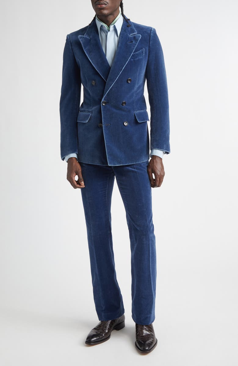 TOM FORD Velveteen Straight Leg Pants, Alternate, color, Indigo