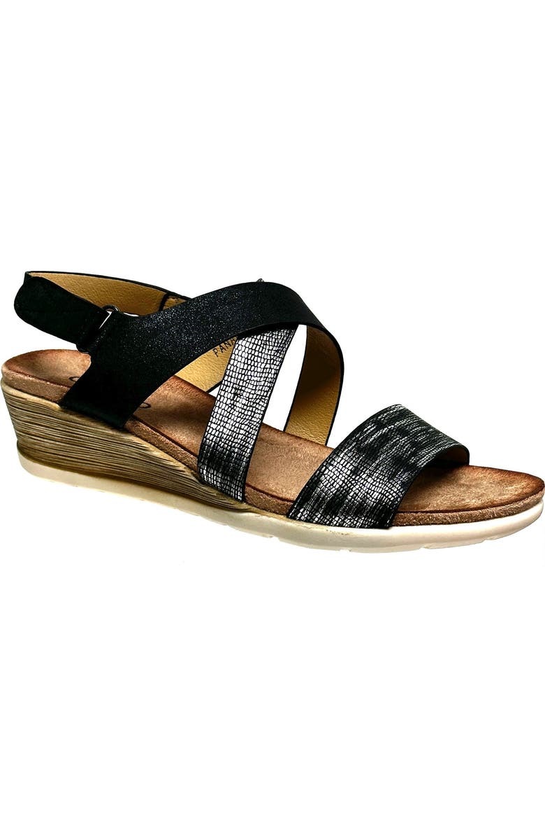 NINETY UNION Panama Slingback Wedge Sandal, Main, color, Black