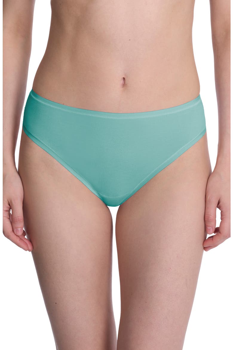 Bliss Bare Stretch Cotton Thong, Main, color, BRGHT TEAL