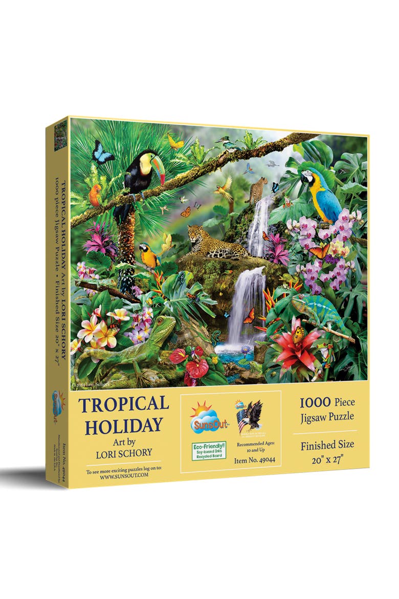 Tropical Holiday 1000 piece Jigsaw Puzzle for Adults, Main, color, Multicolor