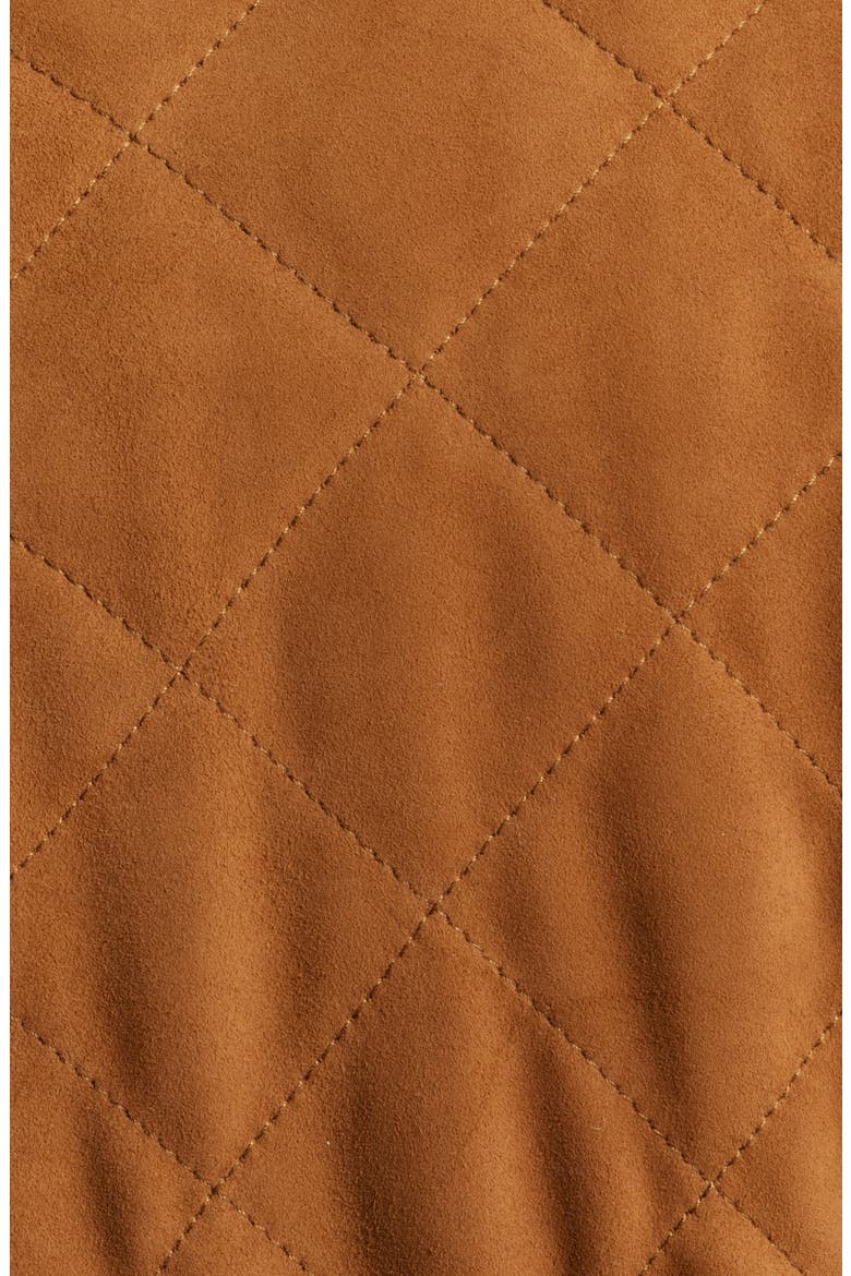 Suffolk Quilted Windproof & Water Resistant Suede Jacket, Alternate, color, WHISKEY