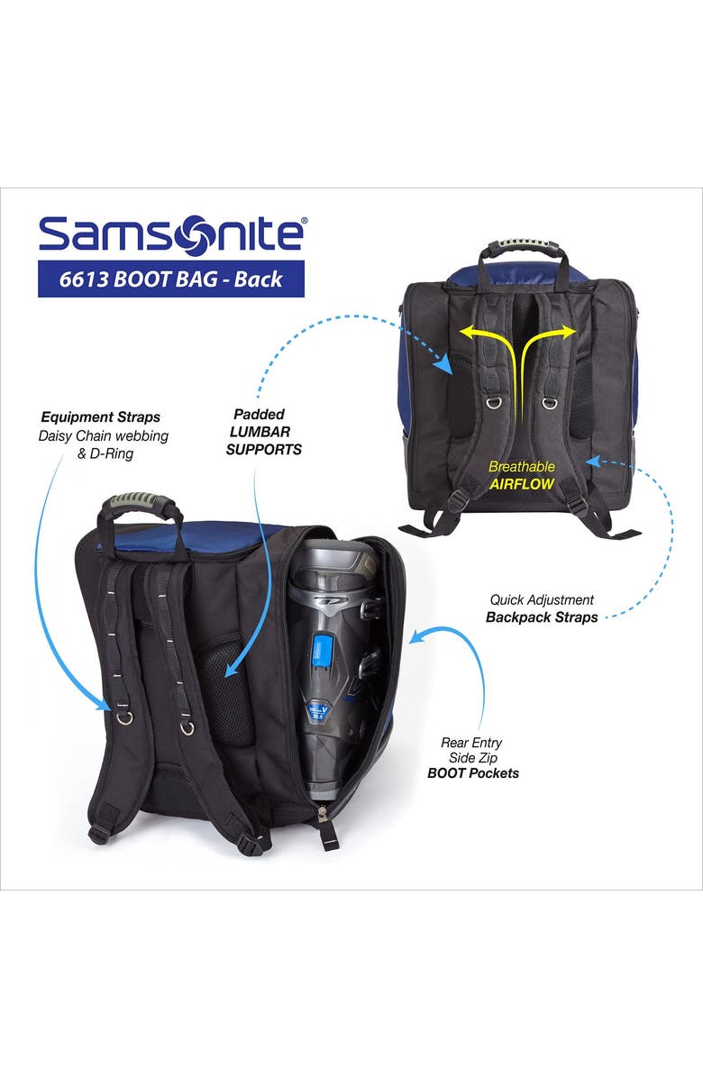 Samsonite Deluxe Adult Ski Boot Bag, Alternate, color, Black
