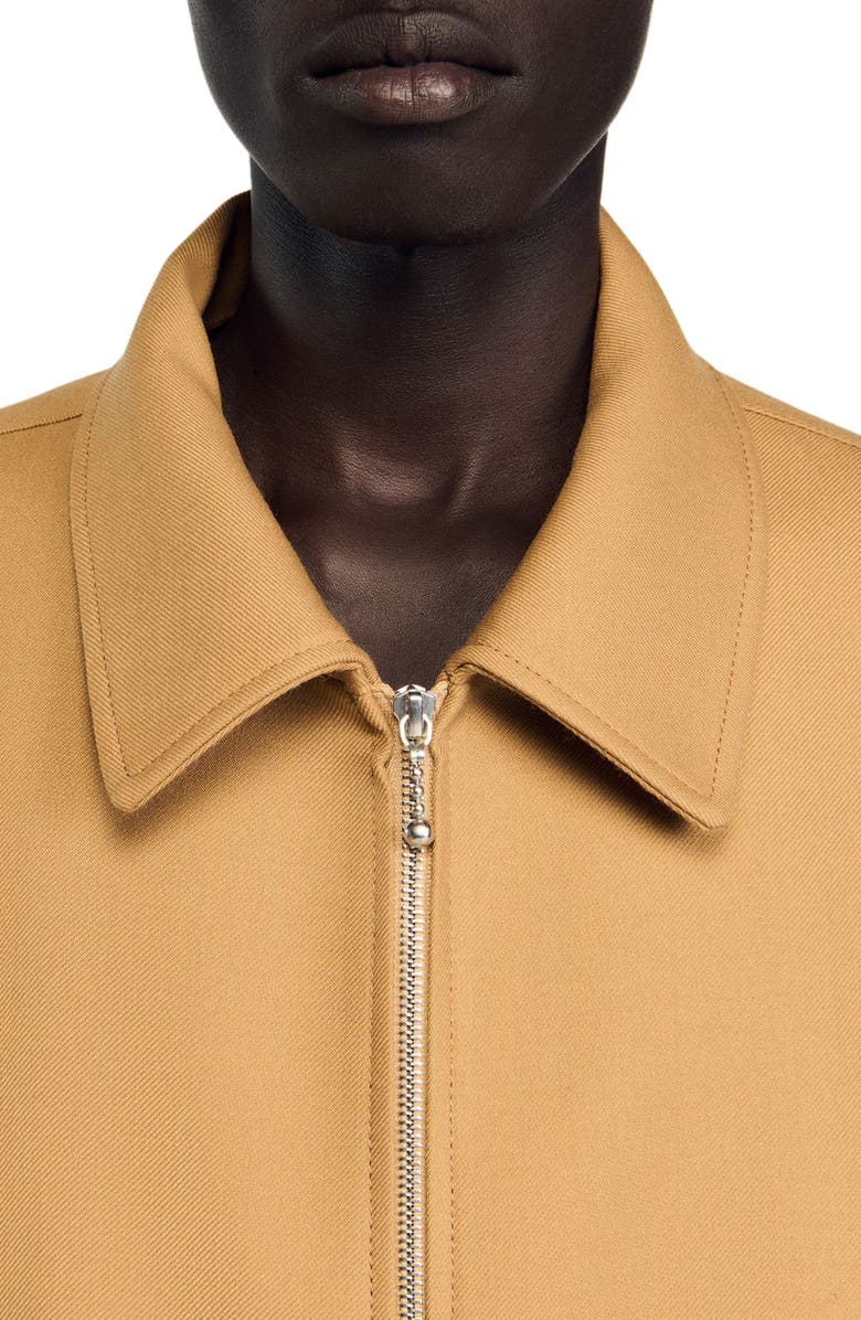 SANDRO Zip-up jacket, Alternate, color, Camel