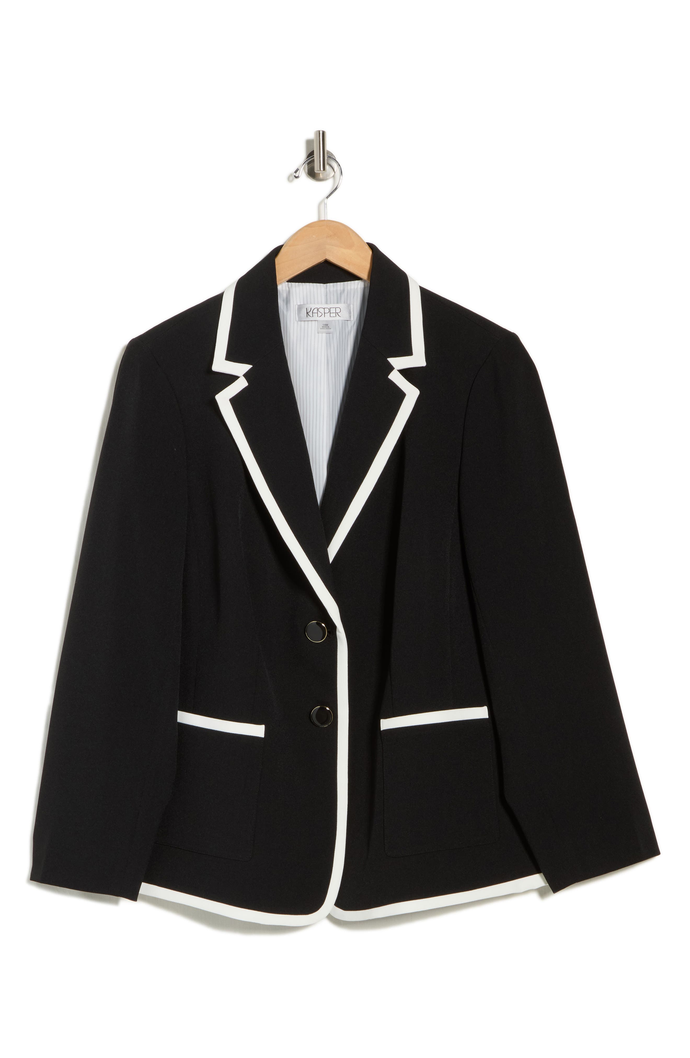 KASPER Notch Lapel Patch Pocket Blazer