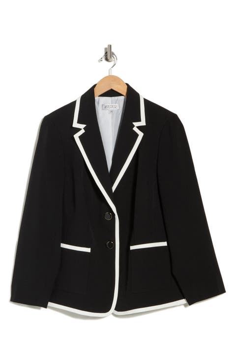 Notch Lapel Patch Pocket Blazer (Plus)