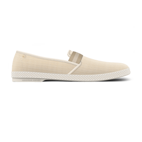 Canvas Oxford Loafer with Striped Elastic Band