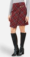 Yumi Check Wrap Mini Skirt