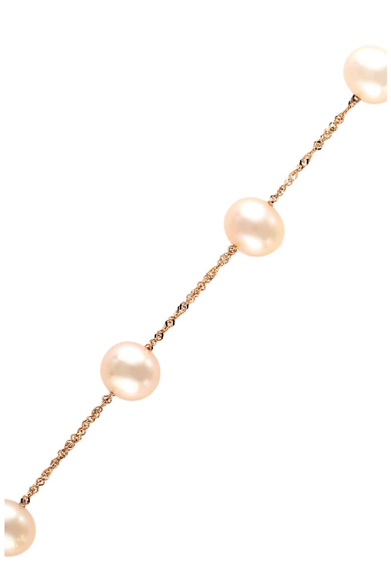 14k Yellow Gold Fresh Water Pearl 7mm Bracelet, Alternate, color, WHITE