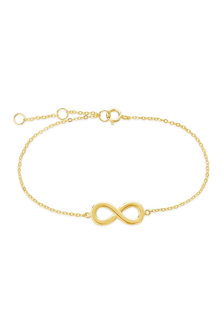 14K Gold Sterling Silver Infinity Bracelet, Main, color, GOLD