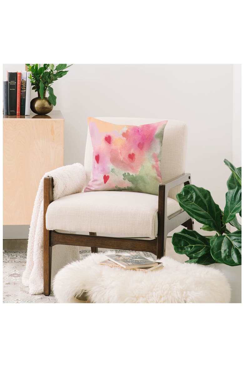 All My Loving Throw Pillow, Alternate, color, PINK