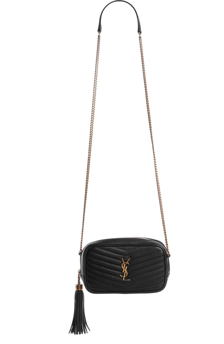 Saint Laurent Mini Lou Quilted Leather Camera Bag, Main, color,