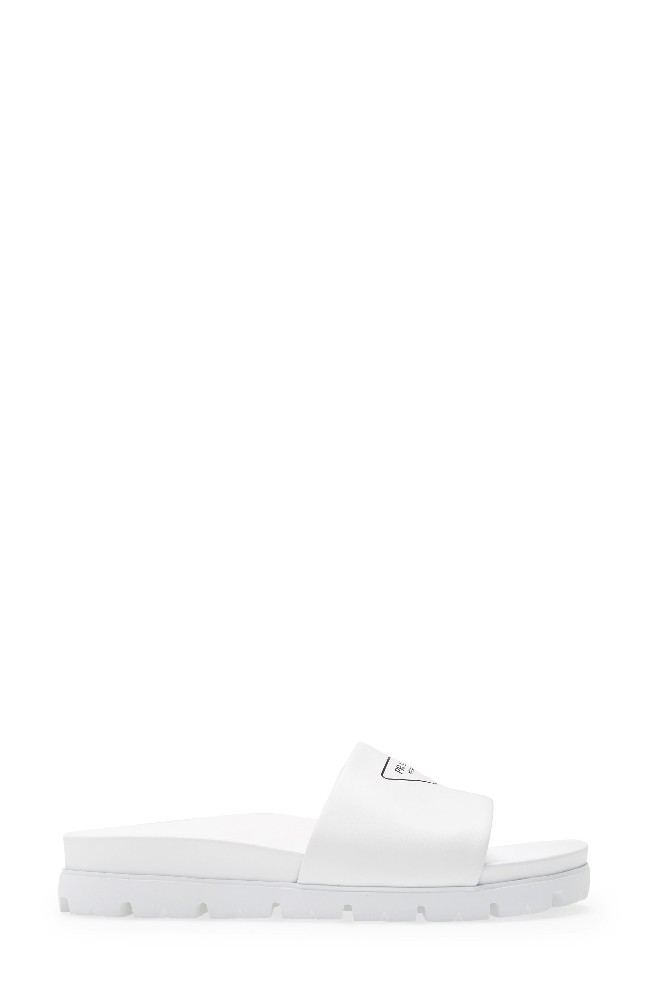 Logo Slide Sandal, Alternate, color, BIANCO