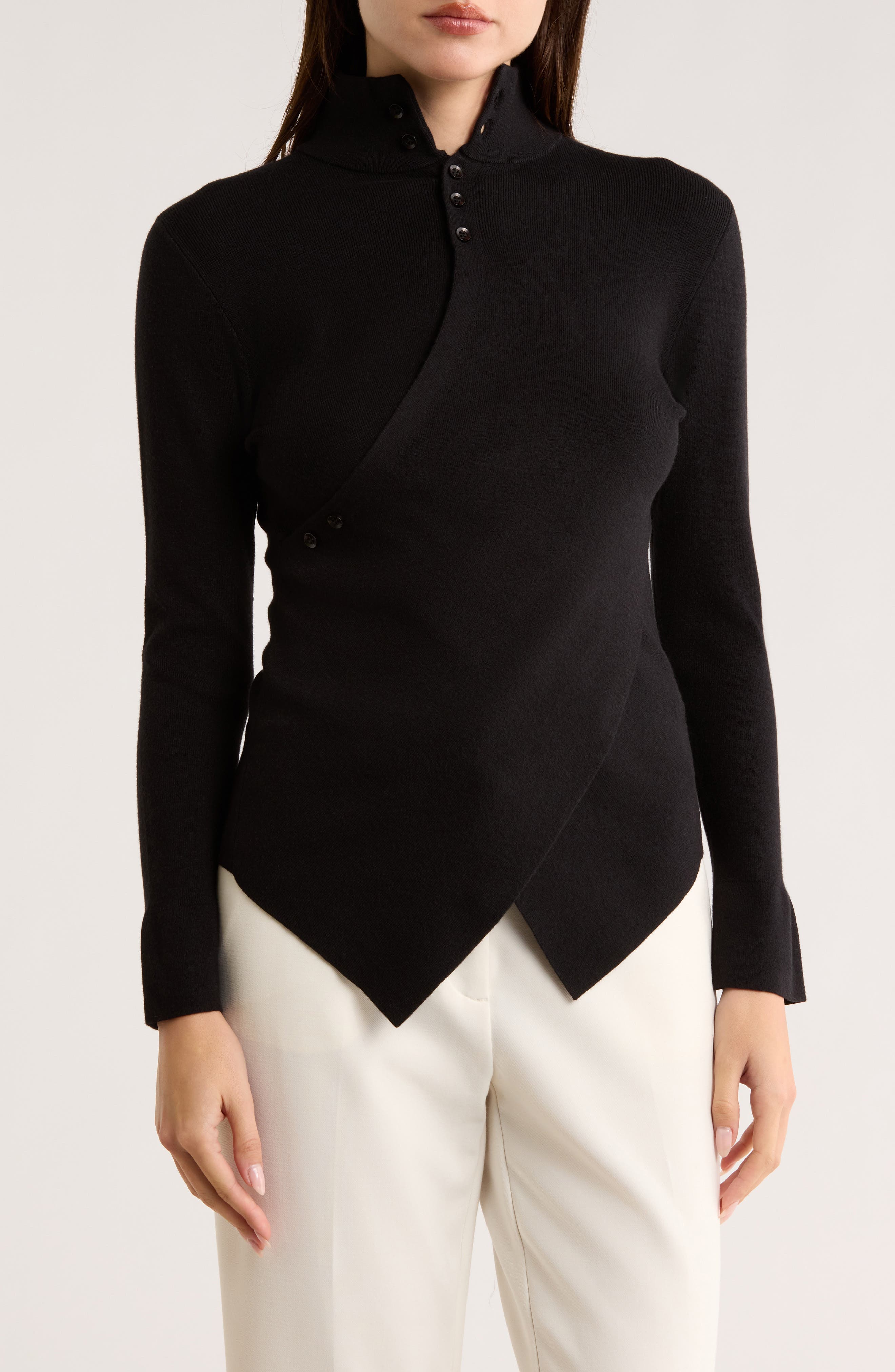 PATRIZIA LUCA Henley Criss Cross Sweater