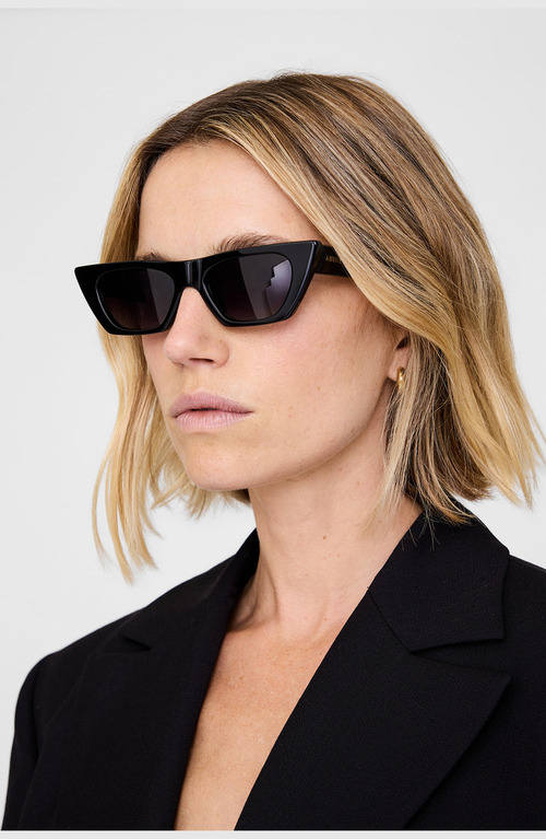 Anine Bing Pierre Pointed-frame Sunglasses In Black