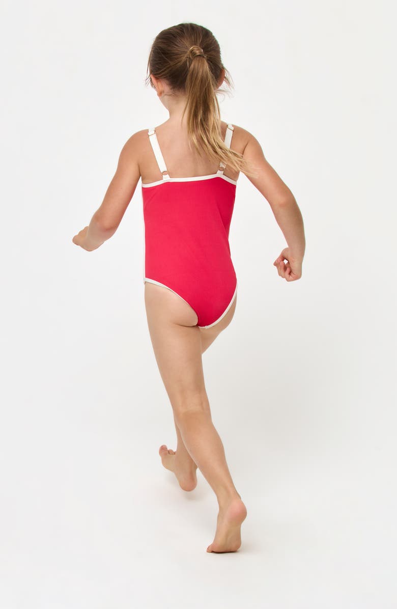 LSPACE Kids' Little Beach Skipper One-Piece Swimsuit, Alternate, color, Pout/ Cream