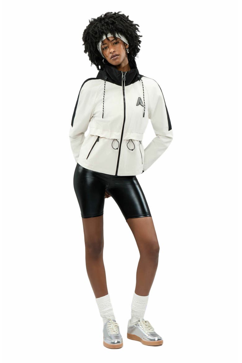 Women's Enneth Hooded Windbreaker with Adjustable waist, Alternate, color, Snow White